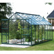 Szklarnia Mars 11,5 m² z aluminium i szkła hartowanego 3 mm w kolorze szmaragdowym - Vitavia
