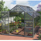 Szklarnia Mars 11,5 m² z aluminium i szkła hartowanego 3 mm w kolorze czarnym - Vitavia