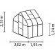 Szklarnia Orion 3,8 m² z aluminium i szkła hartowanego 3 mm w kolorze czarnym - Vitavia
